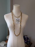 Renaissance Jewelry Set - Topaz, Antique Gold, and Pearl