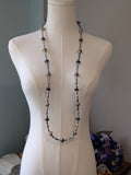 Long Renaissance Necklace - Grey Pearls and Purple