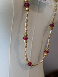 Renaissance Jewelry Set - Cream Pearl, Gold, and Garnet