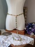 Renaissance Girdle Belt - Dark Gold and Olive Green - 46" Long