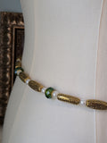 Renaissance Girdle Belt - Dark Gold and Olive Green - 46" Long