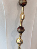 Long Renaissance Necklace - Gold and Mahogany