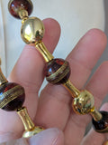 Long Renaissance Necklace - Gold and Mahogany