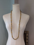 Long Renaissance Necklace - Antique Gold and Topaz