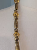 Long Renaissance Necklace - Antique Gold and Topaz