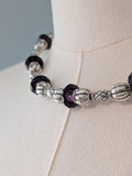 Renaissance Necklace - Silver and Dark Purple