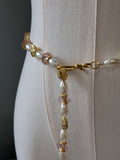 Renaissance Girdle Belt - Pink, Pearl, and Gold - 52"
