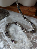 Renaissance Girdle Belt - Antique Silver and Purple - 50"