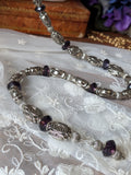 Renaissance Girdle Belt - Antique Silver and Purple - 50"