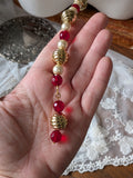 Renaissance Girdle Belt - Gold, Red, and Pearl - 38"