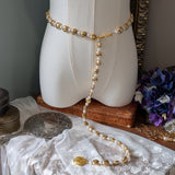 Renaissance Girdle Belt - Gold and Pearl - 47"