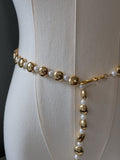 Renaissance Girdle Belt - Gold and Pearl - 47"