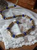 Renaissance Girdle Belt - Antique Gold and Sapphire - 58"