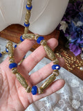 Renaissance Girdle Belt - Antique Gold and Sapphire - 58"