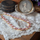 Light Pink Swarovski Crystal Collet Necklace - Medium Octagon