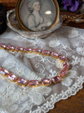 Light Pink Swarovski Crystal Collet Necklace - Medium Octagon
