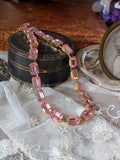 Light Pink Swarovski Crystal Collet Necklace - Medium Octagon