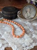 Coral Necklace - Empress Josephine with Golden Beads