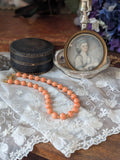 Coral Necklace - Empress Josephine with Golden Beads