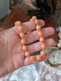 Coral Necklace - Empress Josephine with Golden Beads