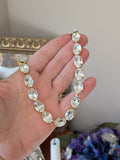 Clear Swarovski Crystal Necklace - Medium Oval