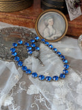Sapphire Blue Swarovski Crystal Collet Necklace - Small Round