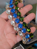 Sapphire Blue Swarovski Crystal Collet Necklace - Small Round