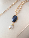Renaissance Carnelian Pendant on Pearl Chain