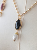 Renaissance Carnelian Pendant on Pearl Chain