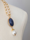 Renaissance Carnelian Pendant on Pearl Chain