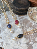 Renaissance Carnelian Pendant on Pearl Chain