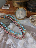 Aqua Blue Swarovski Crystal Collet Necklace - Small Round