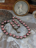 Light Pink Swarovski Crystal Collet Necklace - Small Round