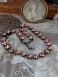 Light Pink Swarovski Crystal Collet Necklace - Small Round