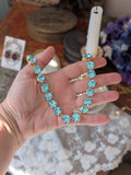 Aqua Blue Swarovski Crystal Collet Necklace - Small Round