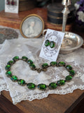 Tourmaline Green Aurora Crystal Collet Necklace - Large Oval