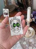 Tourmaline Green Aurora Crystal Earrings - Large Oval