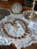 Light Purple Aurora Crystal Collet Necklace - Medium Round