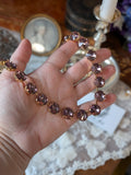 Light Purple Aurora Crystal Collet Necklace - Medium Round