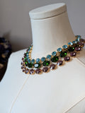 Light Purple Aurora Crystal Collet Necklace - Medium Round