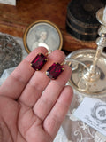Garnet Swarovski Earring - Large Octagon