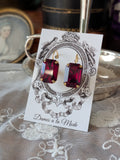 Garnet Swarovski Earring - Large Octagon