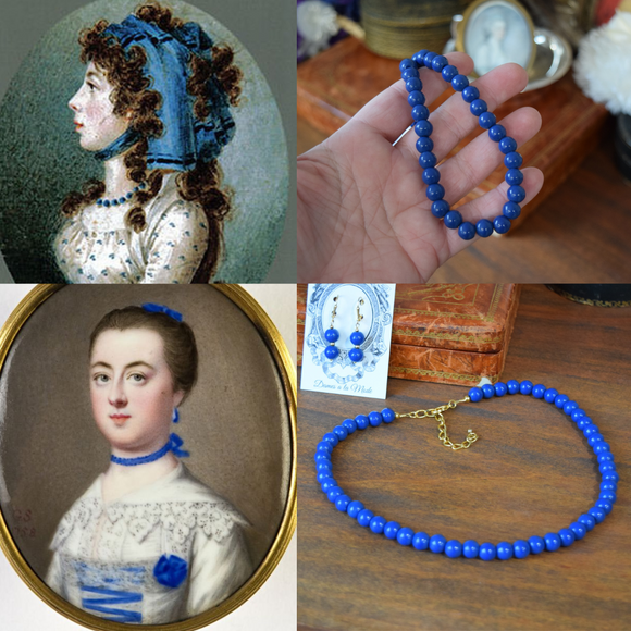 Lapis Glass Beaded Necklace