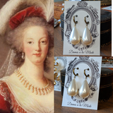 Hoop and Pearl Earrings - Extra Large Teardrop