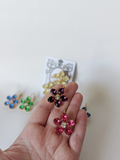 Floral Earrings - Small Oval Stones