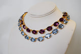 Light Blue Swarovski Crystal Necklace - Medium Oval