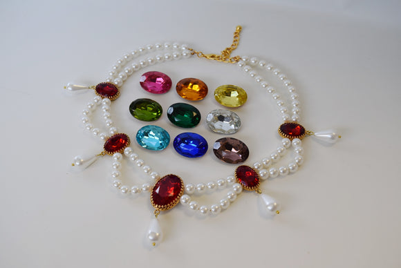Pearl and Crystal Festoon Necklace