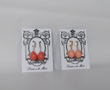 Pink Shell Pearl Coral Drop Earrings