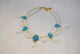 Pearl and Turquoise Festoon Necklace