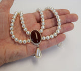 Festoon Necklace - Pearl with Extra Large Focal Stone